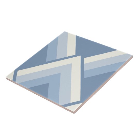 Abstract geometrical, blue and off white 2 tegeltje (Zijkant)