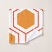 Abstract geometrical pattern in oranje and bad handdoek (Wasdoekje)