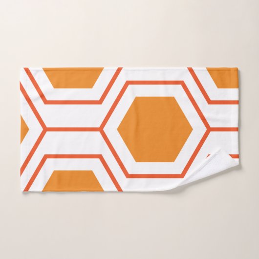 Abstract geometrical pattern in oranje and bad handdoek (Handdoek)