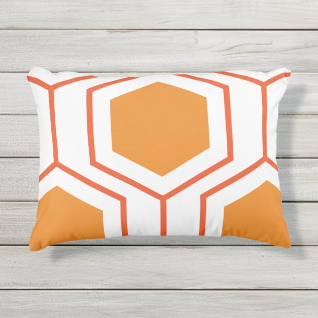 Abstract geometrical pattern in oranje and buitenkussen (Voorkant)
