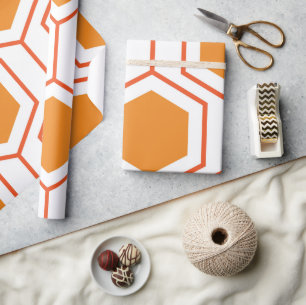 Abstract geometrical pattern in oranje and cadeaupapier