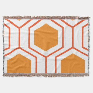 Abstract geometrical pattern in oranje and deken