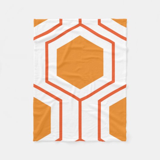 Abstract geometrical pattern in oranje and fleece deken (Voorkant)