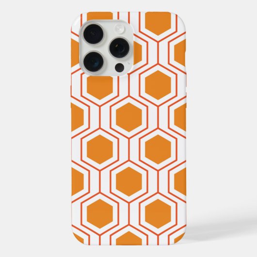 Abstract geometrical pattern in oranje and iPhone hoesje (Achterkant)