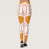 Abstract geometrical pattern in oranje and leggings (Achterkant)