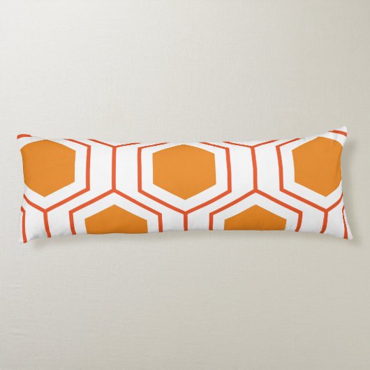 Abstract geometrical pattern in oranje and lichaamskussen (Achterkant)