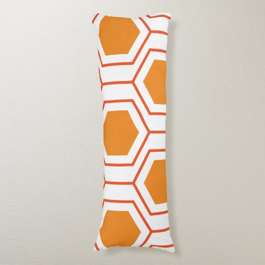 Abstract geometrical pattern in oranje and lichaamskussen (Voorkant Verticaal)
