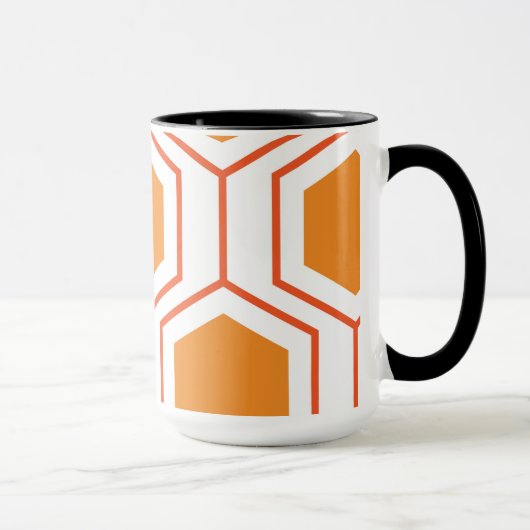 Abstract geometrical pattern in oranje and mok (Rechts)