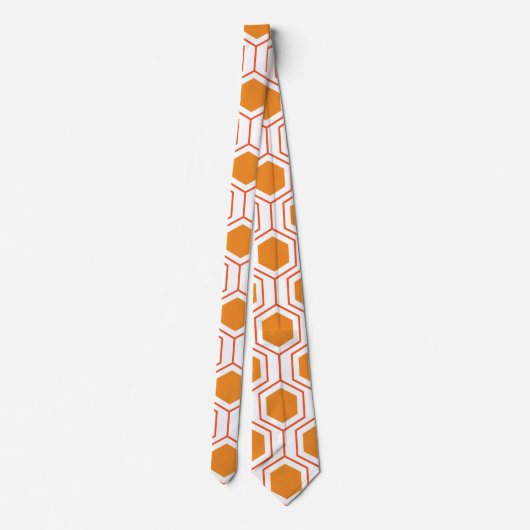 Abstract geometrical pattern in oranje and stropdas (Achterkant)