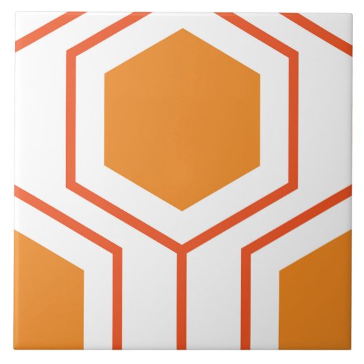 Abstract geometrical pattern in oranje and tegeltje (Voorkant)