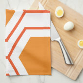 Abstract geometrical pattern in oranje and theedoek (Quarter Fold)