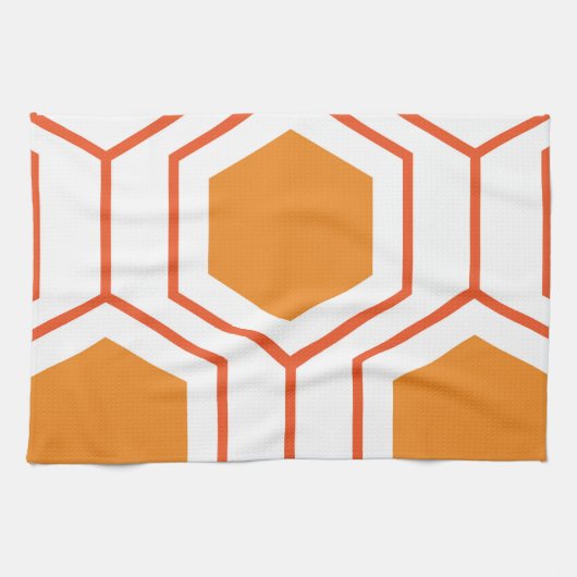 Abstract geometrical pattern in oranje and theedoek (Horizontaal)