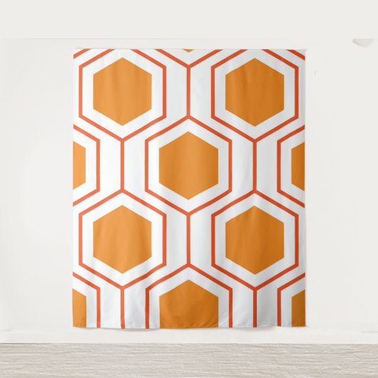 Abstract geometrical pattern in oranje and wandkleed (Voorkant)