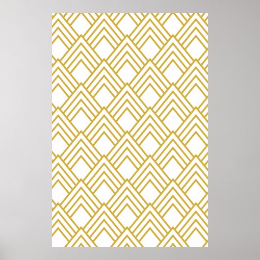 Abstract geometrical, white and gold poster (Voorkant)