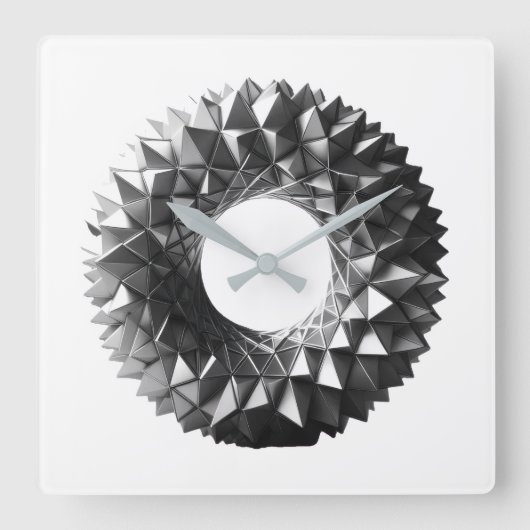 abstract geometrical wreath vierkante klok (Voorkant)