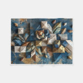 Abstract Geometrisch 3D-Patroon Kunst fleece deken (Voorkant (Horizontaal))