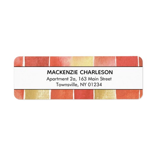 Abstract geometrisch adres van de rode gele Waterv Etiket (Voorkant)