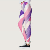 Abstract geometrisch afgerond kleurrijk lijnpatroo leggings (Links)