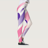 Abstract geometrisch afgerond kleurrijk lijnpatroo leggings (Rechts)