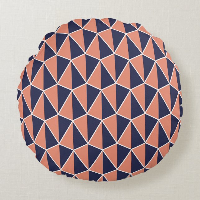 Abstract geometrisch: Art Deco naadloos Rond Kussen (Voorkant)