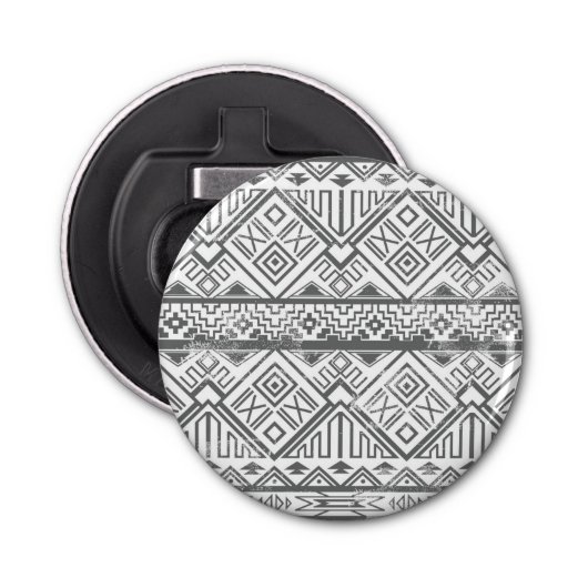 Abstract Geometrisch Aztec Patroon 2 Button Flesopener (Voorkant)