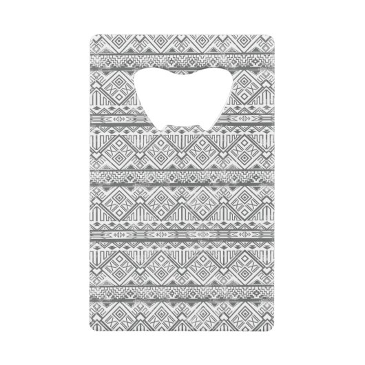 Abstract Geometrisch Aztec Patroon 2 Creditkaart Flessenopener (Voorkant)