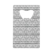 Abstract Geometrisch Aztec Patroon 2 Creditkaart Flessenopener (Achterkant)