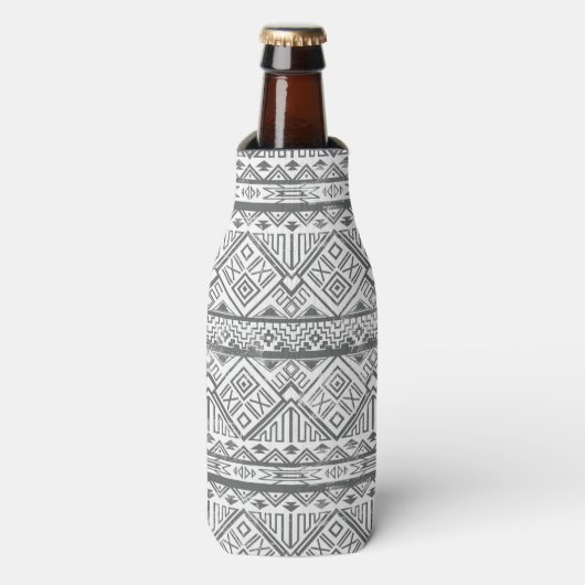 Abstract Geometrisch Aztec Patroon 2 Flesjeskoeler (Fles Voorkant)