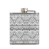 Abstract Geometrisch Aztec Patroon 2 Heupfles (Achterkant)