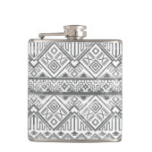 Abstract Geometrisch Aztec Patroon 2 Heupfles (Voorkant)