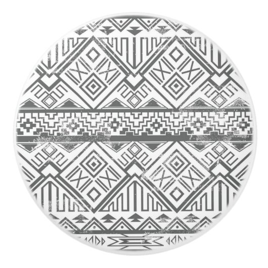 Abstract Geometrisch Aztec Patroon 2 Keramische Knop (Voorkant)