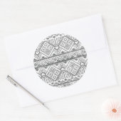 Abstract Geometrisch Aztec Patroon 2 Ronde Sticker (Envelop)