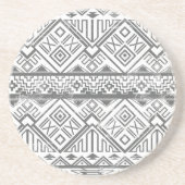 Abstract Geometrisch Aztec Patroon 2 Zandsteen Onderzetter (Voorkant)