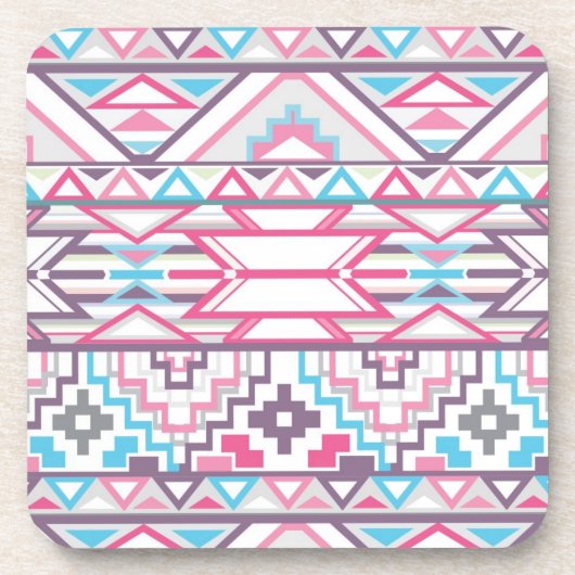 Abstract Geometrisch Aztec Patroon 3 Bier Onderzetter (Voorkant)