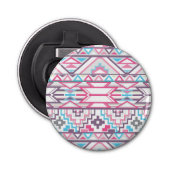 Abstract Geometrisch Aztec Patroon 3 Button Flesopener (Voorkant)