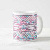 Abstract Geometrisch Aztec Patroon 3 Grote Koffiekop (Voorkant rechts)