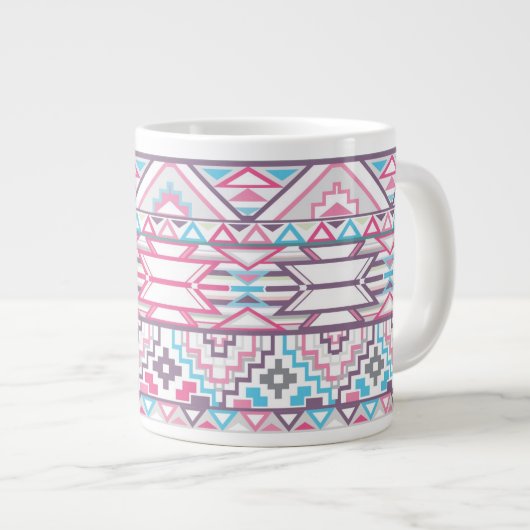 Abstract Geometrisch Aztec Patroon 3 Grote Koffiekop (Voorkant rechts)
