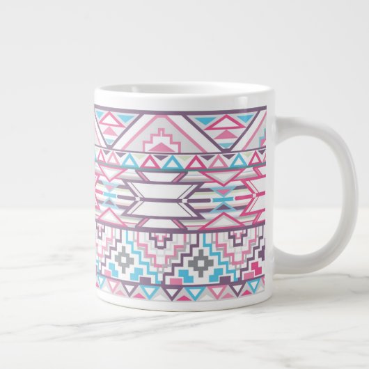 Abstract Geometrisch Aztec Patroon 3 Grote Koffiekop (Rechts)