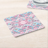 Abstract Geometrisch Aztec Patroon 3 Kartonnen Onderzetters (Schuin)