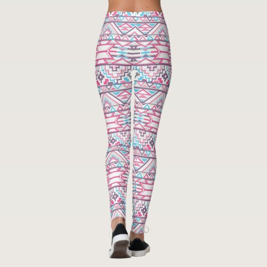 Abstract Geometrisch Aztec Patroon 3 Leggings (Achterkant)