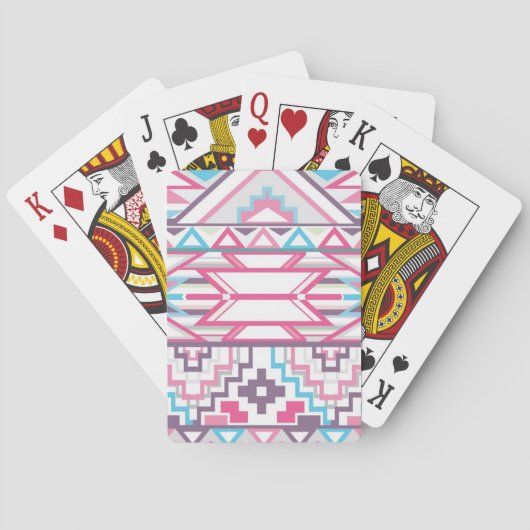 Abstract Geometrisch Aztec Patroon 3 Pokerkaarten (Achterkant)
