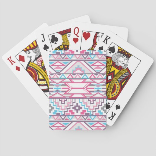 Abstract Geometrisch Aztec Patroon 3 Pokerkaarten (Achterkant)
