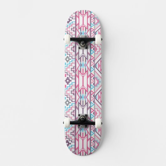 Abstract Geometrisch Aztec Patroon 3 Skateboard (Voorkant)