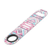 Abstract Geometrisch Aztec Patroon 3 Speed Flessenopener (Achterkant Gekanteld)