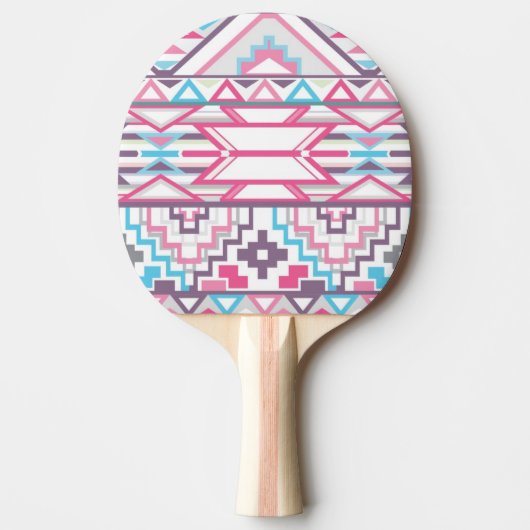 Abstract Geometrisch Aztec Patroon 3 Tafeltennisbatje (Voorkant)