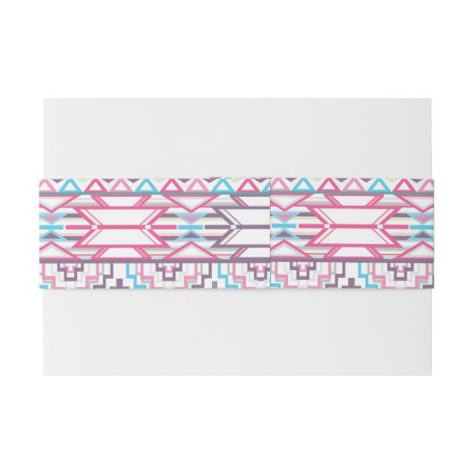 Abstract Geometrisch Aztec Patroon 3 Uitnodigingen Wikkel (Achterkant Voorbeeld)