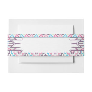 Abstract Geometrisch Aztec Patroon 3 Uitnodigingen Wikkel