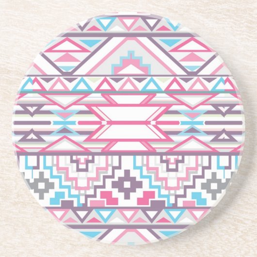 Abstract Geometrisch Aztec Patroon 3 Zandsteen Onderzetter (Voorkant)