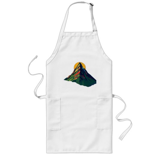 Abstract Geometrisch Berglandschap Lang Schort (Voorkant)