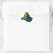 Abstract geometrisch berglandschap ronde sticker (Tas)